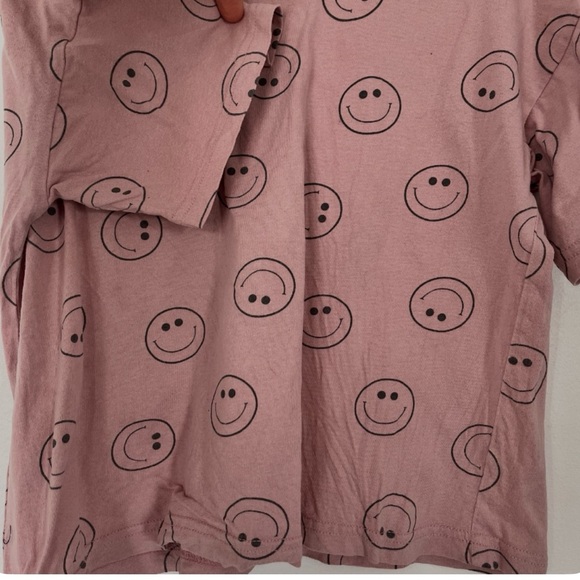 Indy and Pippa Pink Smiley Face Kids Shirt Neutral Gender - Picture 3 of 5